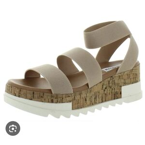 Steeve Madden Tan Platform Wedge Sandals